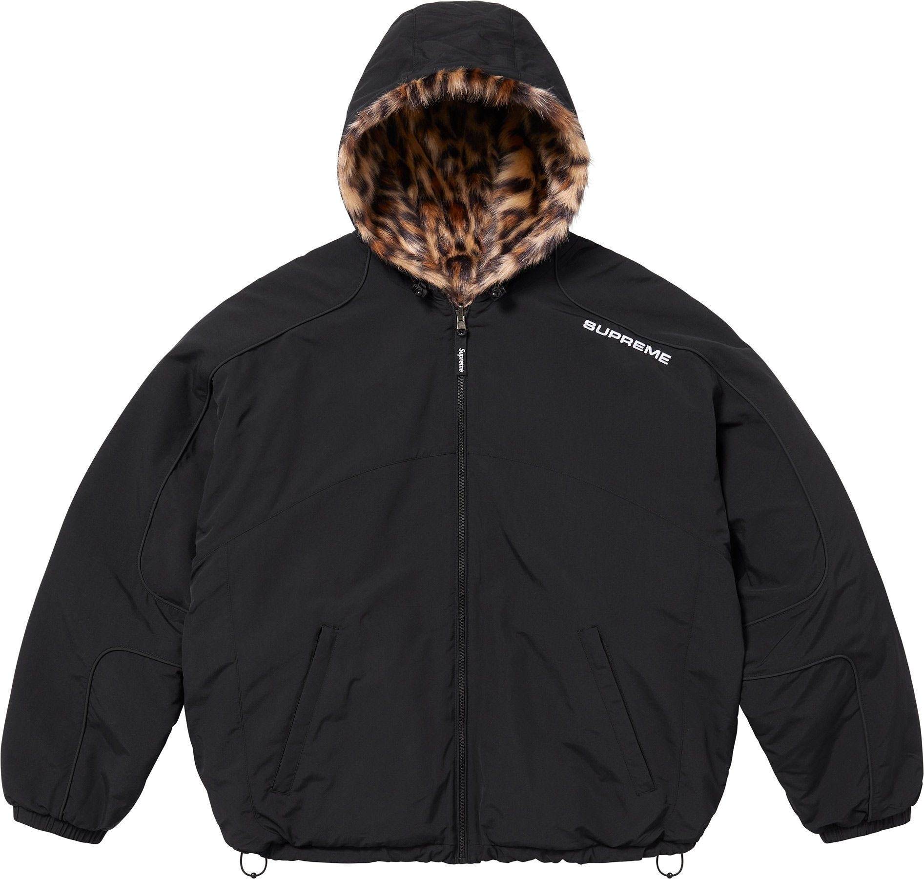 Faux Fur Reversible Hooded Track Jacket view 26
